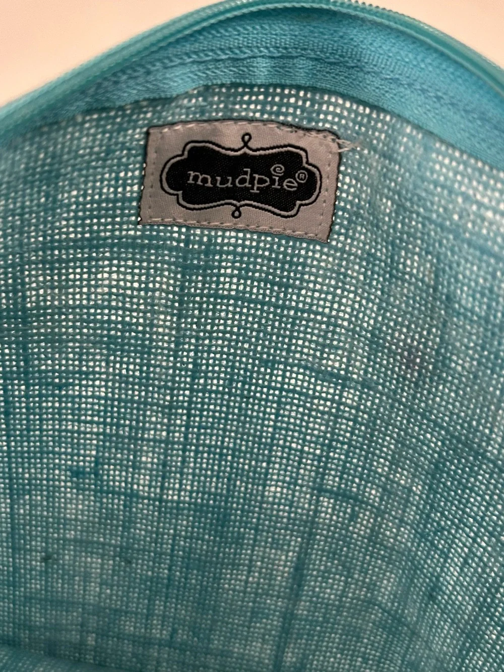 Mud Pie Aqua/Teal Jute Crab Pouch